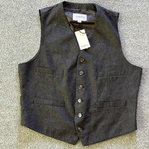 Goodfellow & Co Suit Vest Mens Large Deep Charcoal Wool Blend Belted Back